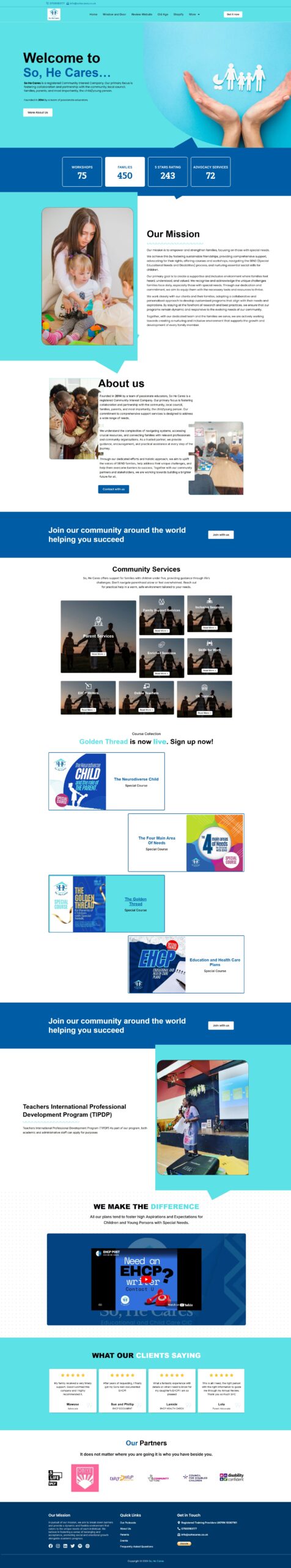 baby care home service landing page