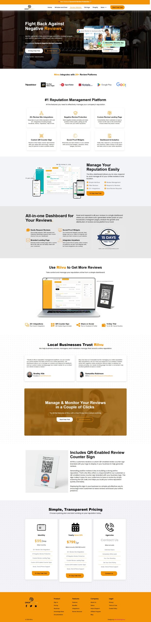 drop reivew website design