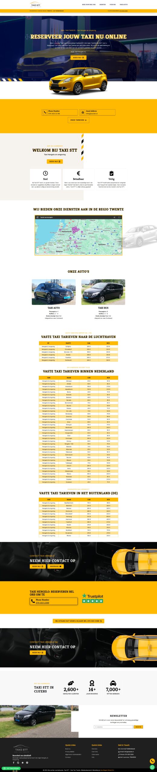 taxi booking website designed